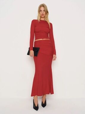 Reformation Emi Knit Two Piece:  Skirt and Top Set